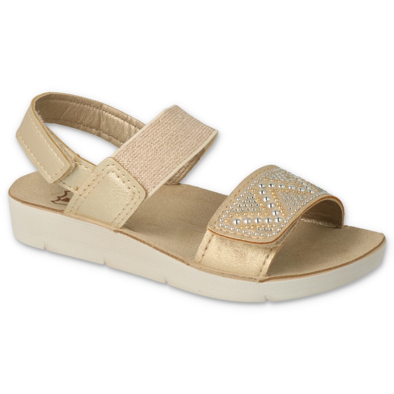 Sandalias infantil befado 068Y002 dorado con circonitas 1