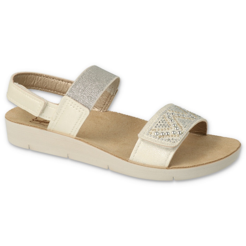 Sandalias infantil befado 068Y001 con circonitas blanco 1