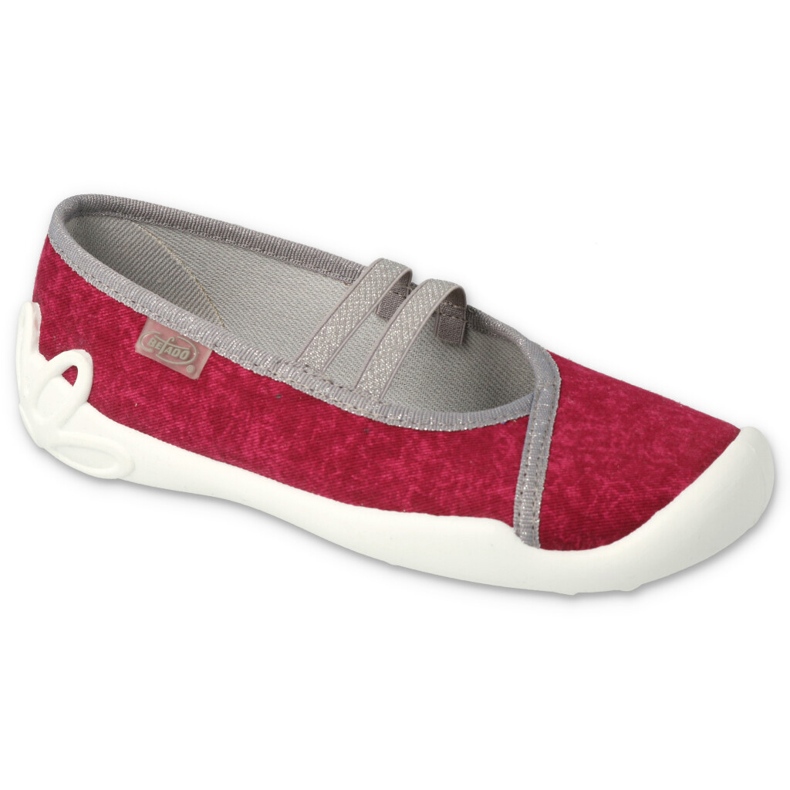 Pantuflas infantiles befado 116Y306 burdeos/gris rojo 1