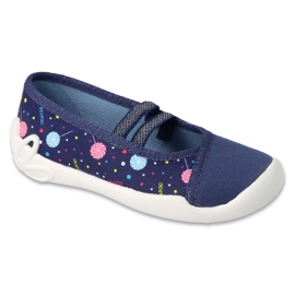 Zapatillas para niños de Befado 116Y316 azul marino con aplicaciones coloridas 1