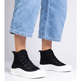 Zapatillas negras de plataforma alta de Guerrino negro 1