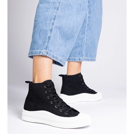 Zapatillas negras de plataforma alta de Guerrino negro 4