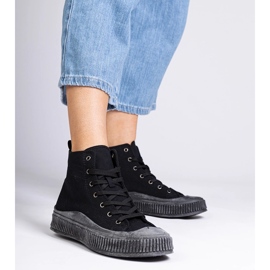 Zapatillas negras de plataforma alta de Guerrino negro 1