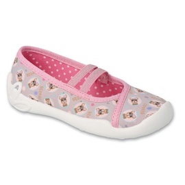 Pantuflas infantiles befado 116Y325 rosa en osito rosado 1