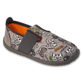 Pantuflas infantiles befado, fondo elástico, 901X021, gris 1 Pantuflas infantiles befado, fondo elástico, 901X021, gris 1