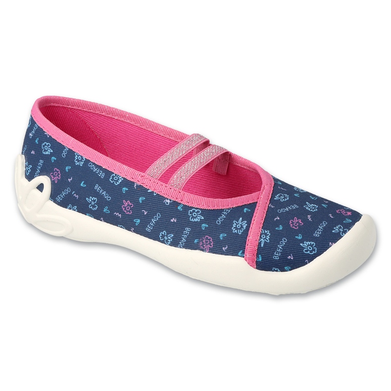 BEFADO Ballerinas para niños 116Y320 azul marino con patrones 1