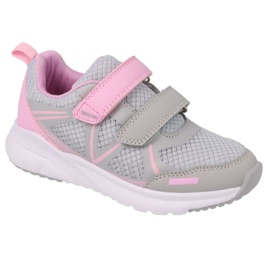 Zapatos deportivos para niños Befado para velcro 516y404 gris-rosa 1