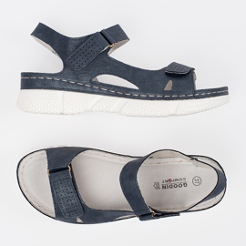 Goodin Sandalias de mujeres clásicas de la marina azul 4