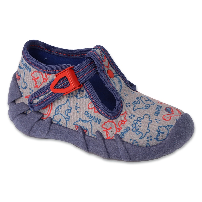 Zapatillas infantiles befado con cierre 110N498 con animalitos azul 1