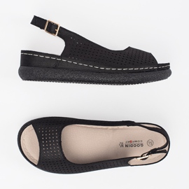 Goodin Sandalias de Openwork Black Comunicación negro 3