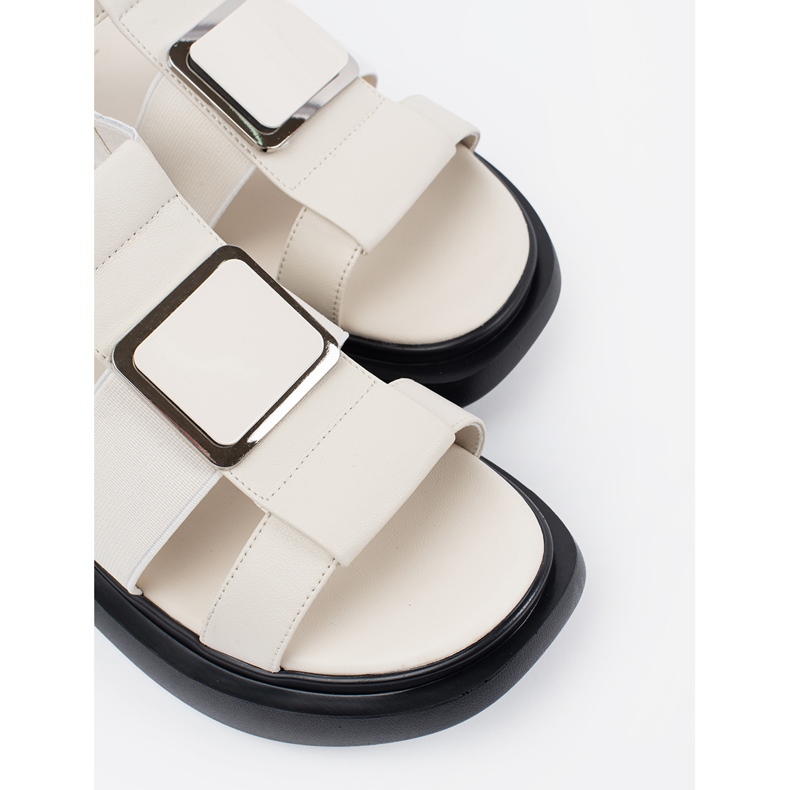 Goodin Light -Beige Leather Elegant Sandals en la plataforma 2