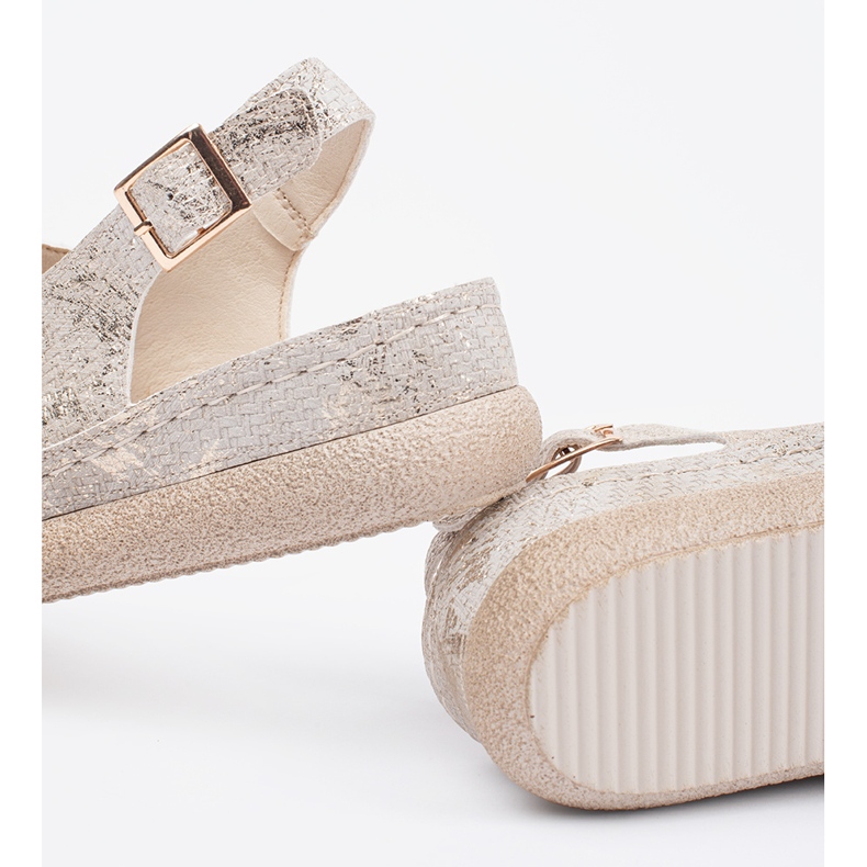 Goodin Sandalias planas con hebilla de topo beige 2 Goodin Sandalias planas con hebilla de topo beige 2