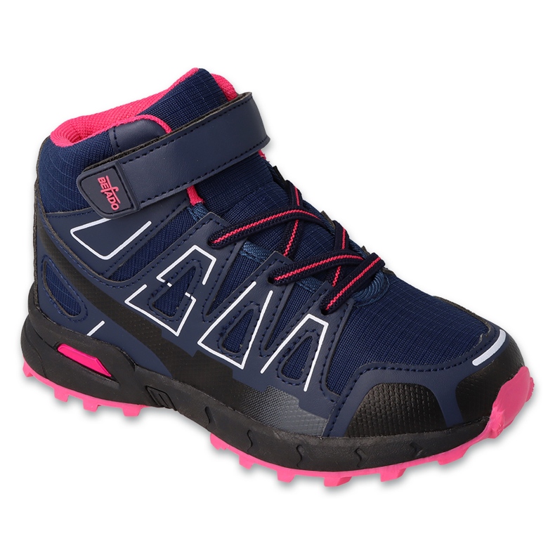 Trekking infantil Befado 518Y001, azul marino y rosa 1