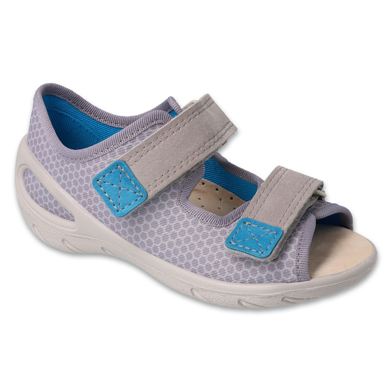 Sandalias infantil befado con aplicación de piel 065X180 gris 1