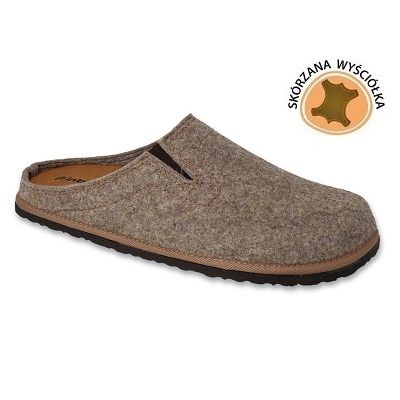 Zapatillas de hombre Inblu con aplicación de piel 155M025 beige 1