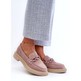 S.Barski Mocasines De Mujer De Ante Con Tacón Plano Con Decoración D&A TW101 Dirty Pink rosado 1 S.Barski Mocasines De Mujer De Ante Con Tacón Plano Con Decoración D&A TW101 Dirty Pink rosado 1