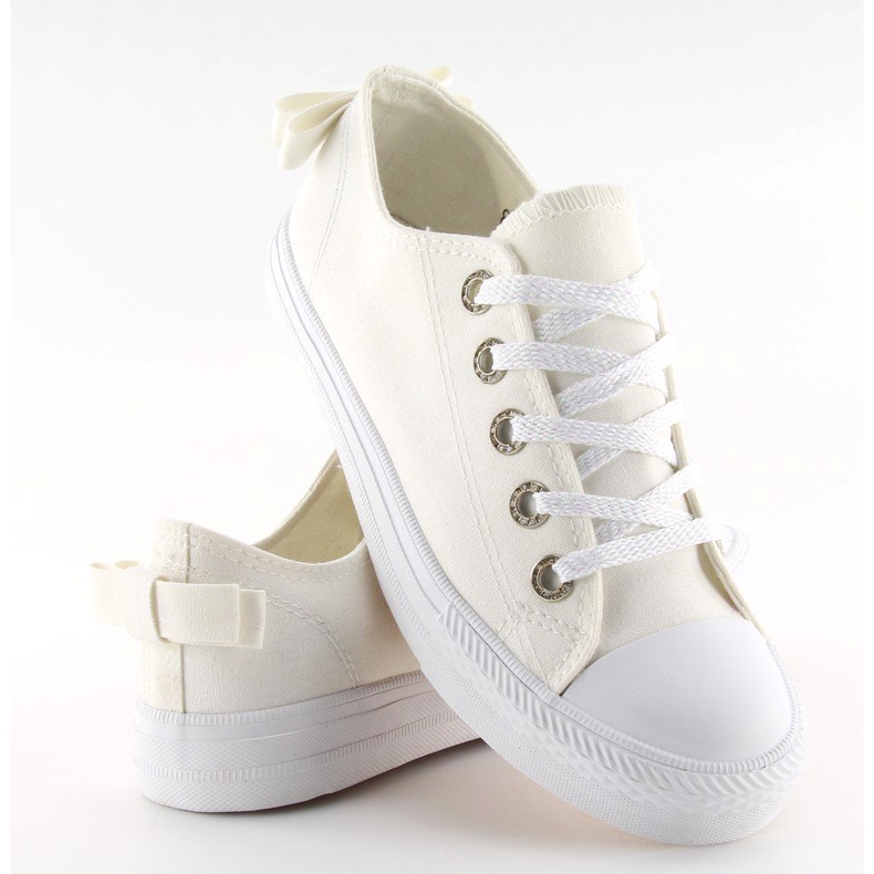 Deportivas blancas de mujer con lazo 8935 White blanco 2