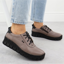 Zapatos de cuero para mujeres para caqui helios 420 marrón 5