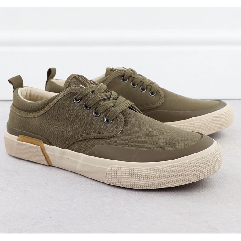 Zapatillas textiles para hombres Khaki Big Star RR174064 verde 1