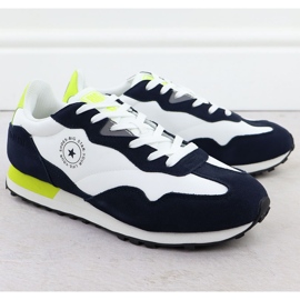 Zapatillas de cuero para hombres zapatillas de deporte blancas y azul marino Big Star RR174408 blanco 1