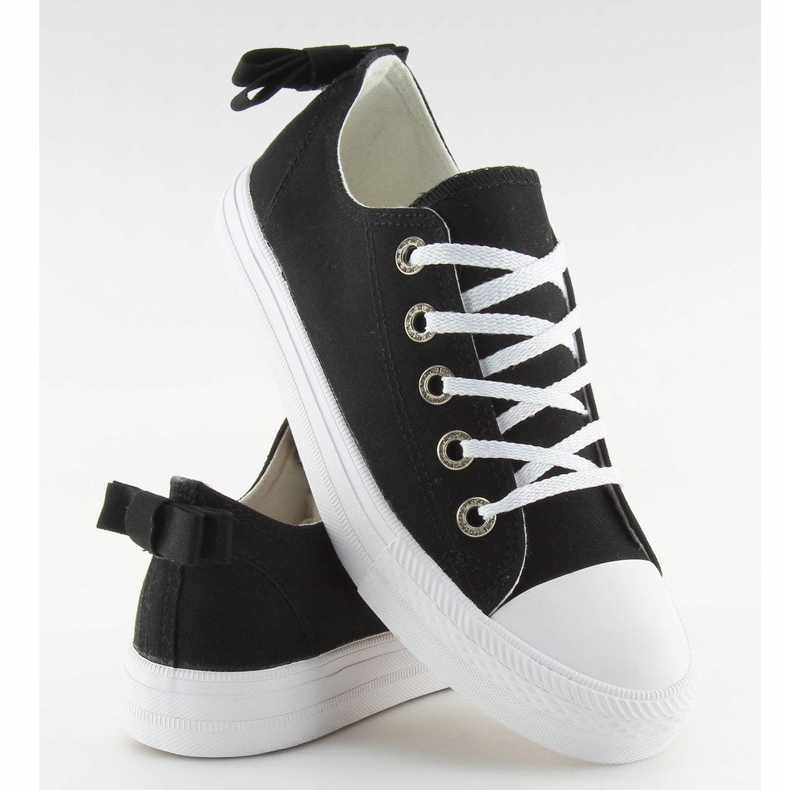 Deportivas negras de mujer con lazo 8935 Black negro 1