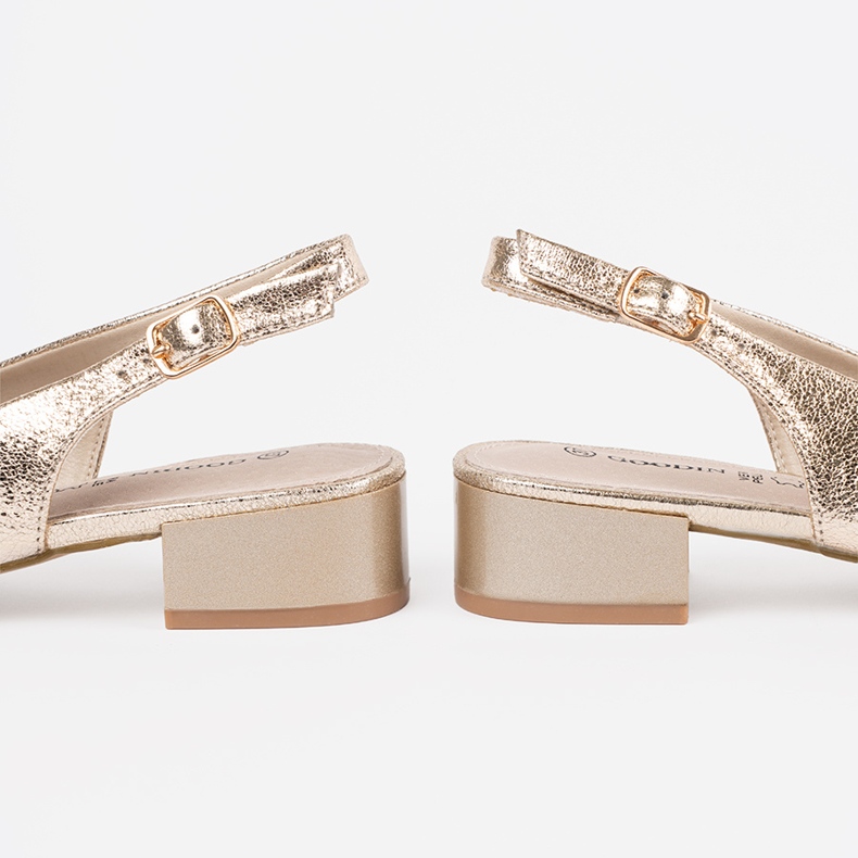 Goodin Sandalias doradas con cañas bajas dorado 1