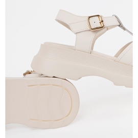 Goodin Sandalias beige ligeras sobre una suela gruesa 4