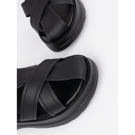 Goodin Sandalias negras en una suela gruesa negro 5