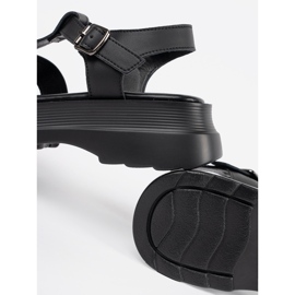 Goodin Sandalias negras en una suela gruesa negro 1 Goodin Sandalias negras en una suela gruesa negro 1