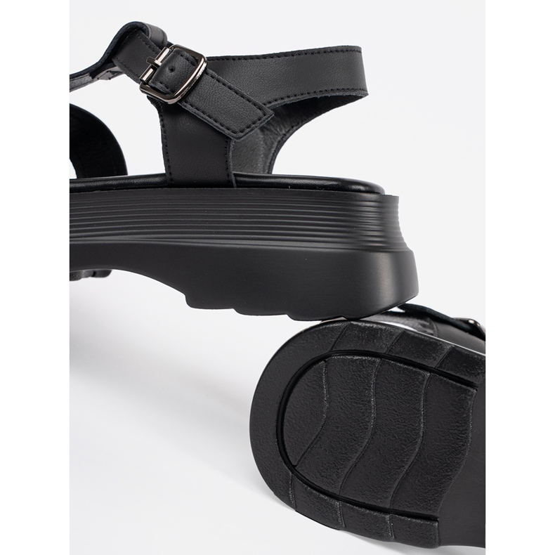 Goodin Sandalias negras en una suela gruesa negro 1 Goodin Sandalias negras en una suela gruesa negro 1