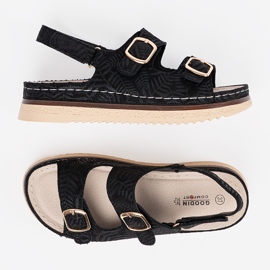 Goodin Sandalias negras con elementos dorados negro 7