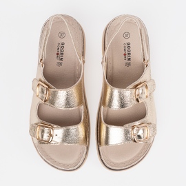 Goodin Sandalias de oro con elementos dorados 3
