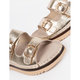 Goodin Sandalias de oro con elementos dorados 5