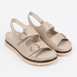 Goodin Sandalias beige con elementos dorados 1