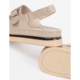 Goodin Sandalias beige con elementos dorados 4
