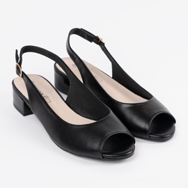 Goodin Sandalias negras elegantes de tacón bajo. negro 1 Goodin Sandalias negras elegantes de tacón bajo. negro 1