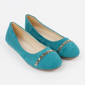 Ballerinas de mujeres turquesas planas azul 1