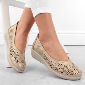 Zapatos cuña calados Potocki W WOL238 dorado 3
