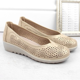 Zapatos cuña calados Potocki W WOL238 dorado 6