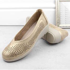 Zapatos cuña calados Potocki W WOL238 dorado 7