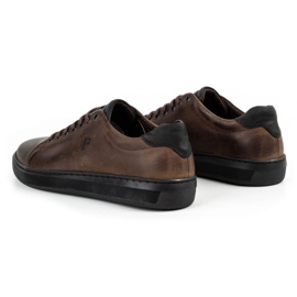 Polbut Zapatos de cuero para hombres 2109 marrón 4