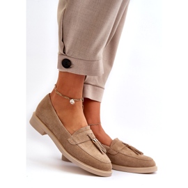 Mocasines plano de cuero Zazoo 3420 de gamuza de cuero de gamuza beige 2 Mocasines plano de cuero Zazoo 3420 de gamuza de cuero de gamuza beige 2