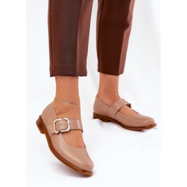 Zapatos de cuero para mujeres con Laura Messi 2980 Black Black Shock beige 2