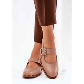 Zapatos de cuero para mujeres con Laura Messi 2980 Black Black Shock beige 3