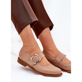 Zapatos de cuero para mujeres con Laura Messi 2980 Black Black Shock beige 6