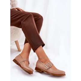 Zapatos de cuero para mujeres con Laura Messi 2980 Black Black Shock beige 7