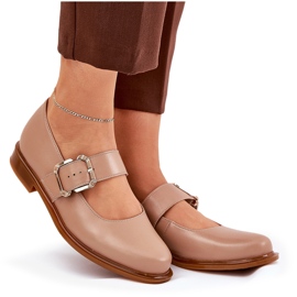 Zapatos de cuero para mujeres con Laura Messi 2980 Black Black Shock beige 8