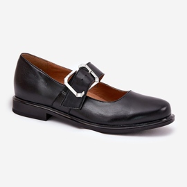 Zapatos de cuero para mujeres con Laura Messi 2980 Clamp negra negro 4