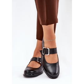 Zapatos de cuero para mujeres con Laura Messi 2980 Clamp negra negro 3