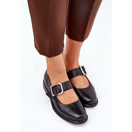 Zapatos de cuero para mujeres con Laura Messi 2980 Clamp negra negro 5